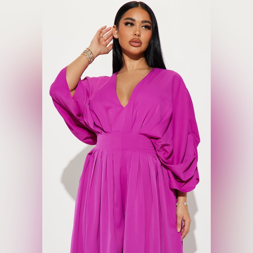 Beautiful Magenta Wide Leg Jumpsuit - Picture 5 of 16